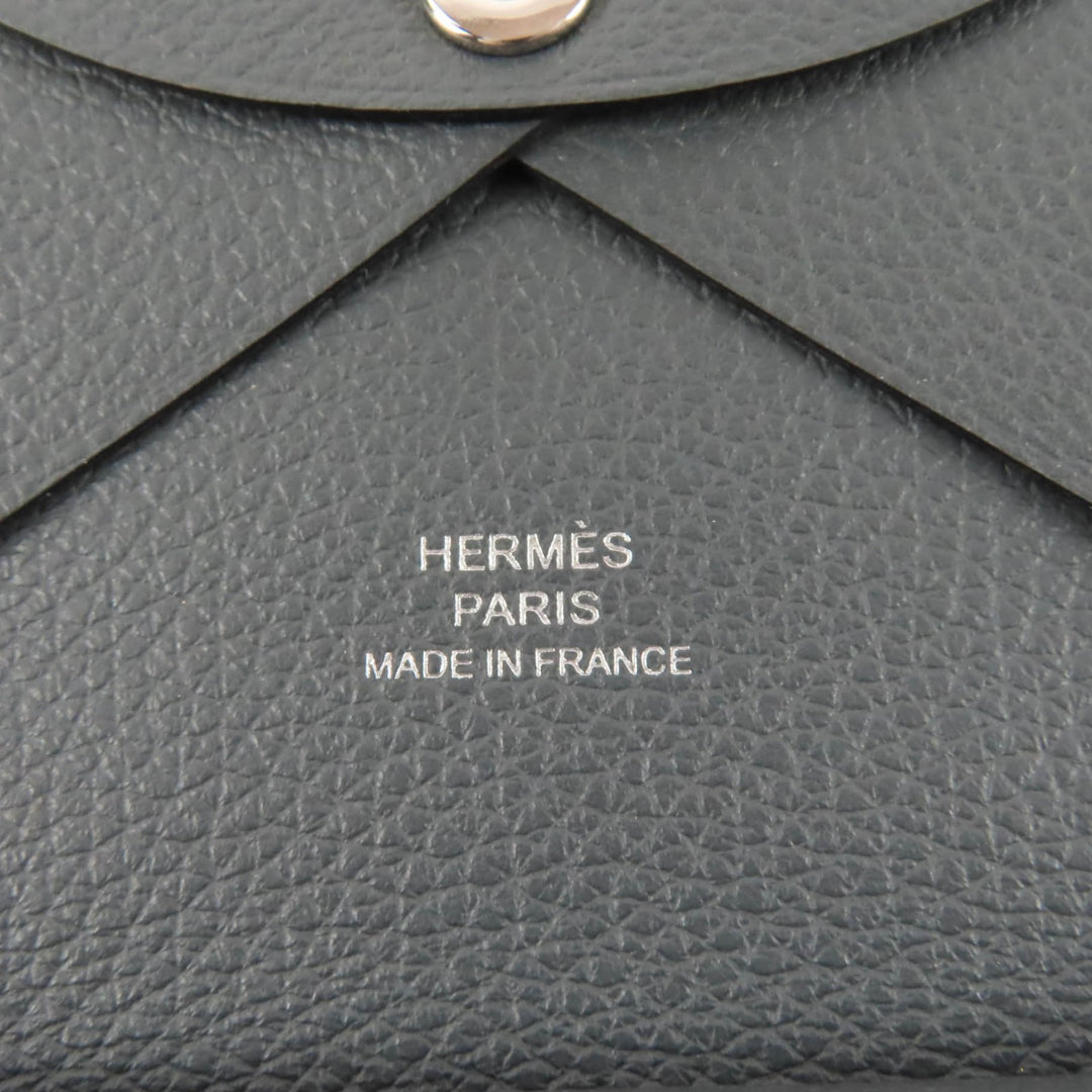 Great HERMES Coin case Calvi duo Evercolor Leather Women