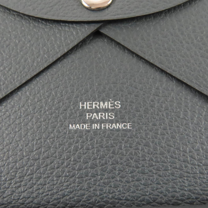 Great HERMES Coin case Calvi duo Evercolor Leather Women