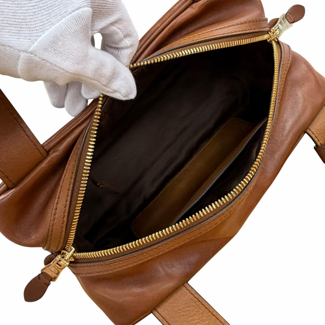Excellent MIUMIU Handbag Brown leather mens