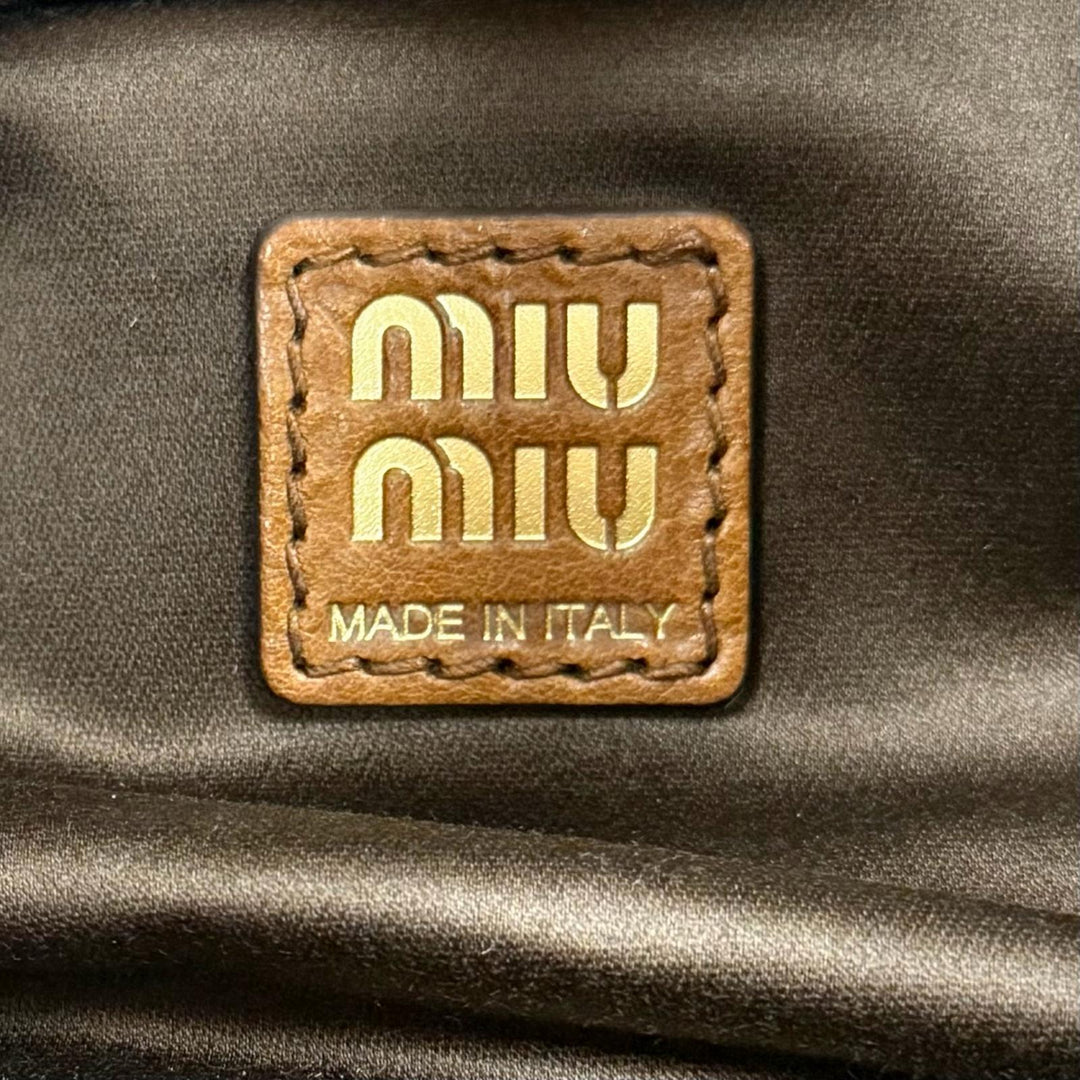 Excellent MIUMIU Handbag Brown leather mens