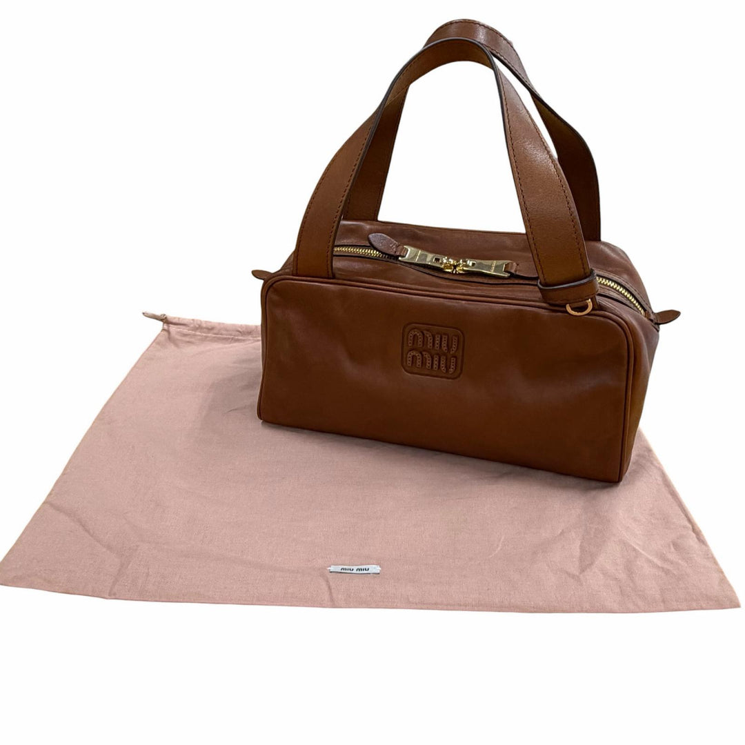 Excellent MIUMIU Handbag Brown leather mens