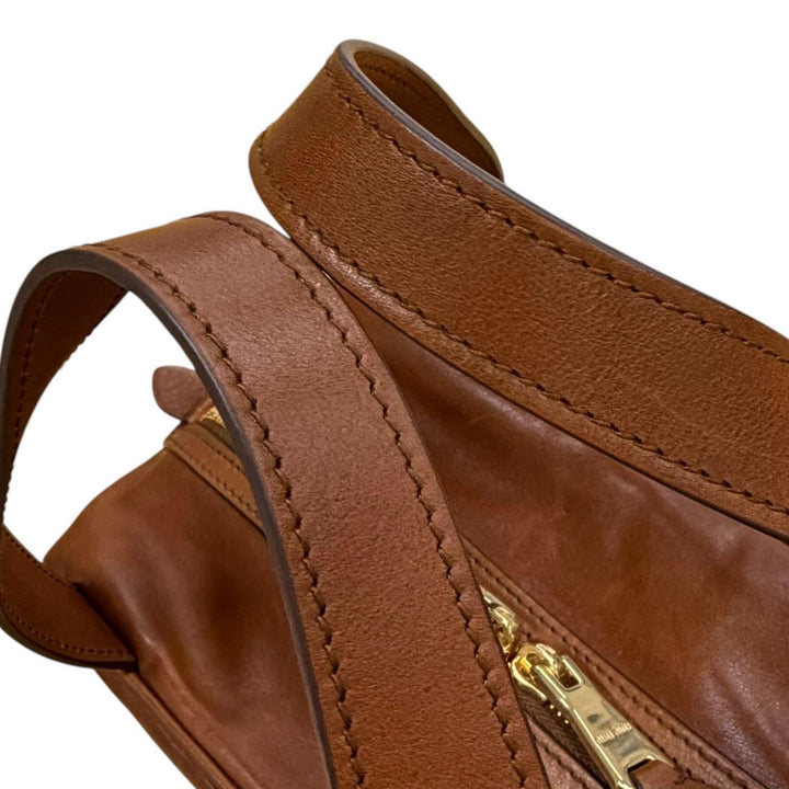 Excellent MIUMIU Handbag Brown leather mens