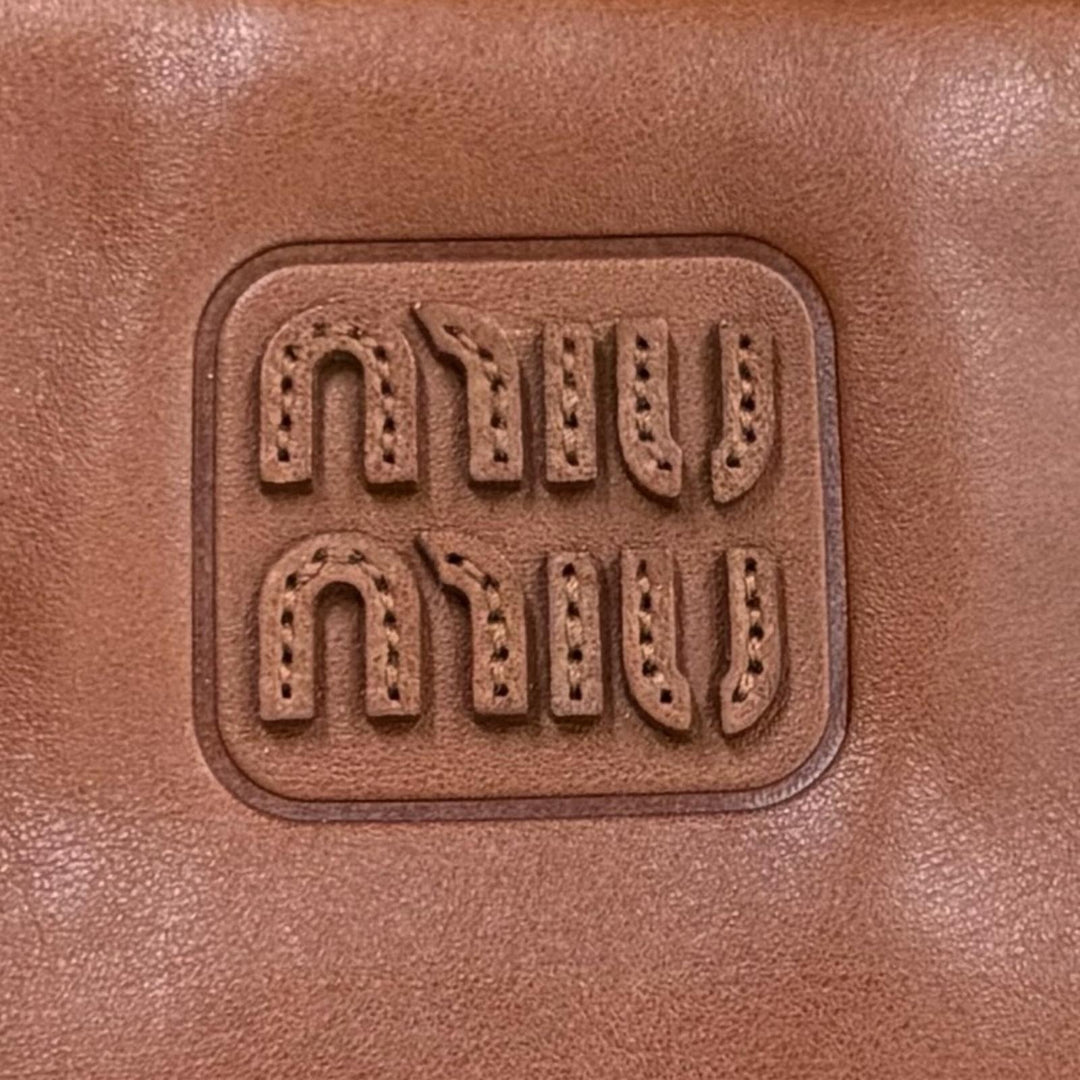 Excellent MIUMIU Handbag Brown leather mens