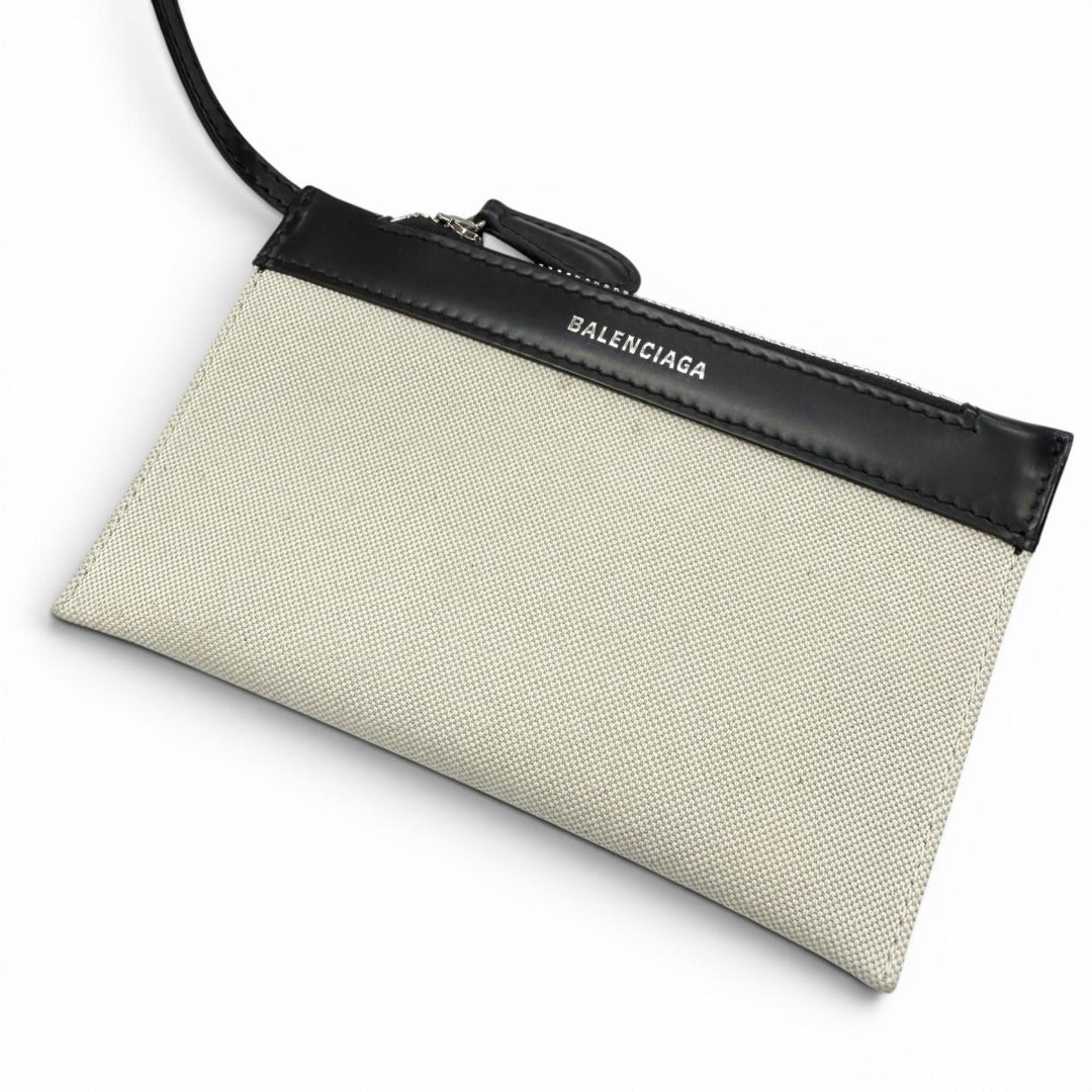 Great BALENCIAGA Shoulder Bag Navy Hippo XS natural canvas Women 390346