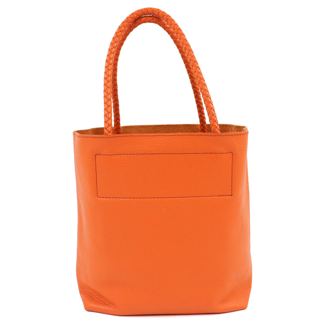 Excellent HIROFU Tote Bag Chester Leather Tote Bag M Logo Mesh Handle Orange