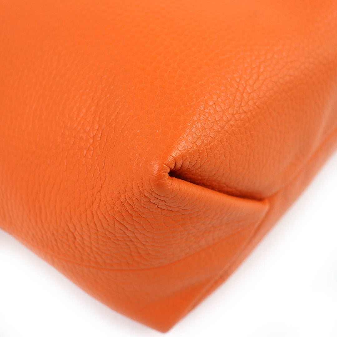 Excellent HIROFU Tote Bag Chester Leather Tote Bag M Logo Mesh Handle Orange