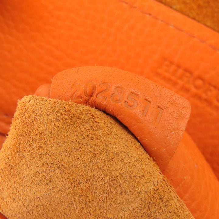 Excellent HIROFU Tote Bag Chester Leather Tote Bag M Logo Mesh Handle Orange