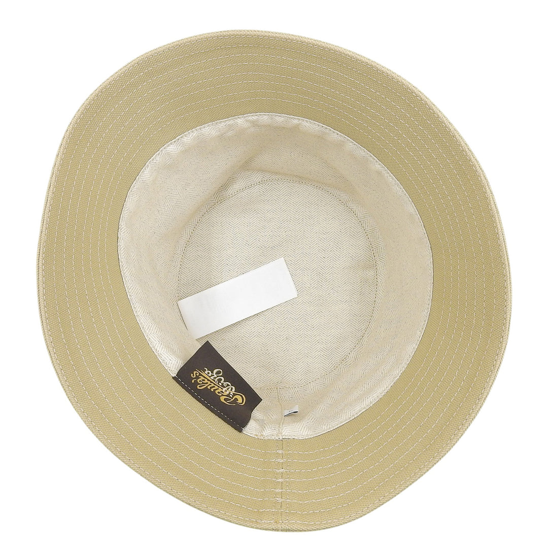 Excellent LOEWE hat Leather logo patch canvas bucket beige Women 57