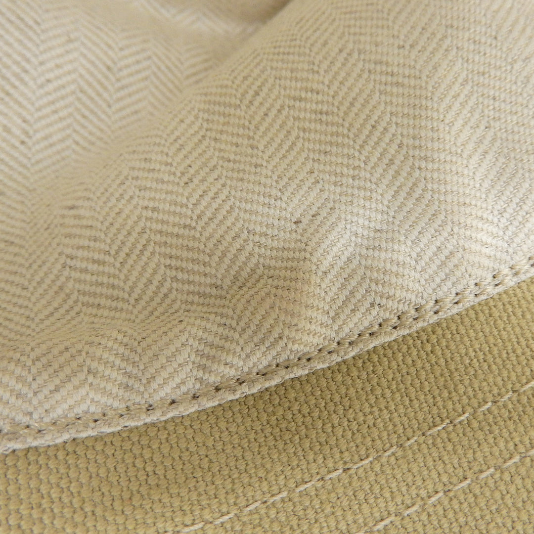 Excellent LOEWE hat Leather logo patch canvas bucket beige Women 57
