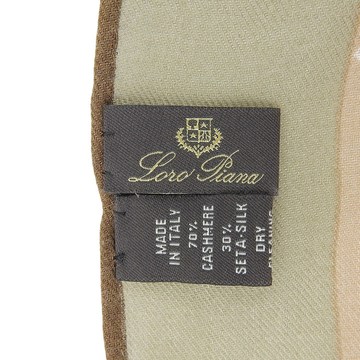 Excellent Loro Piana Stall logo scarf Brown cashmere