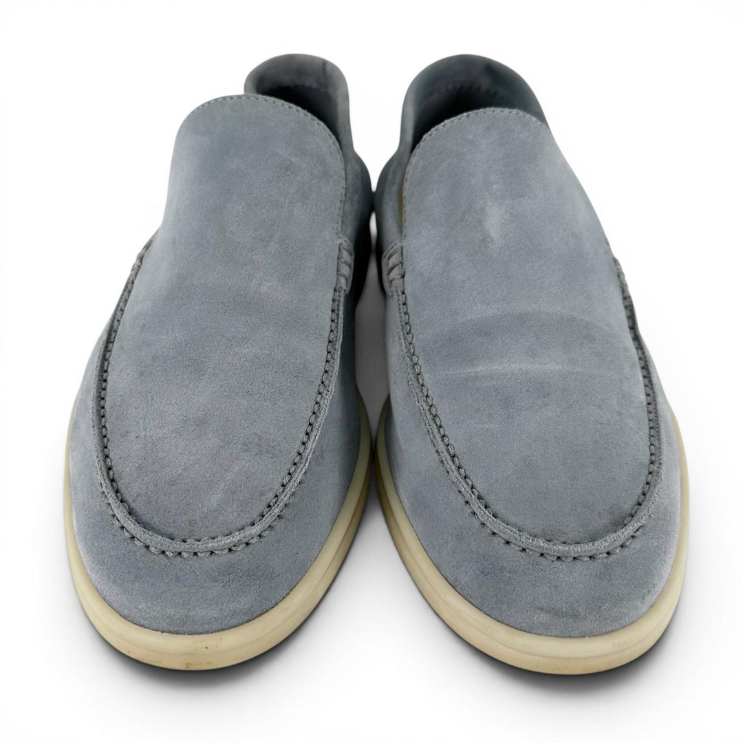 Great Loro Piana Moccasin SUMMER WALK gray Suede leather mens 40.5 52625L