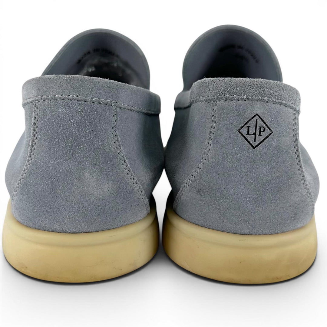 Great Loro Piana Moccasin SUMMER WALK gray Suede leather mens 40.5 52625L