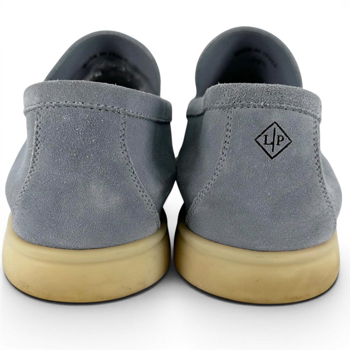Great Loro Piana Moccasin SUMMER WALK gray Suede leather mens 40.5 52625L
