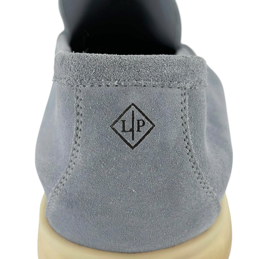 Great Loro Piana Moccasin SUMMER WALK gray Suede leather mens 40.5 52625L