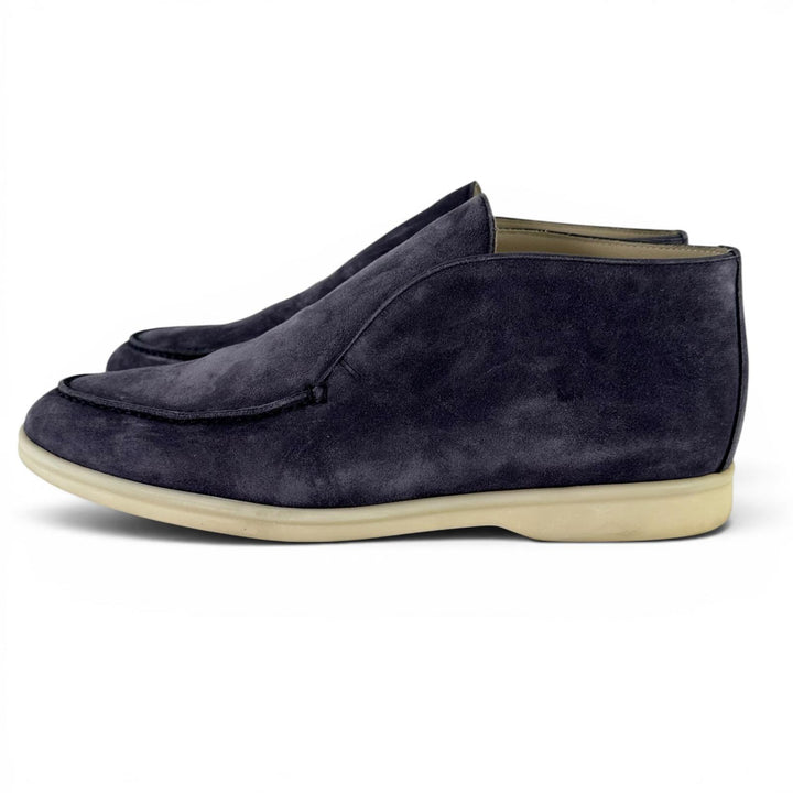 Excellent Loro Piana Ankle boots OPEN WALK purple Suede leather mens 40.5 52628L