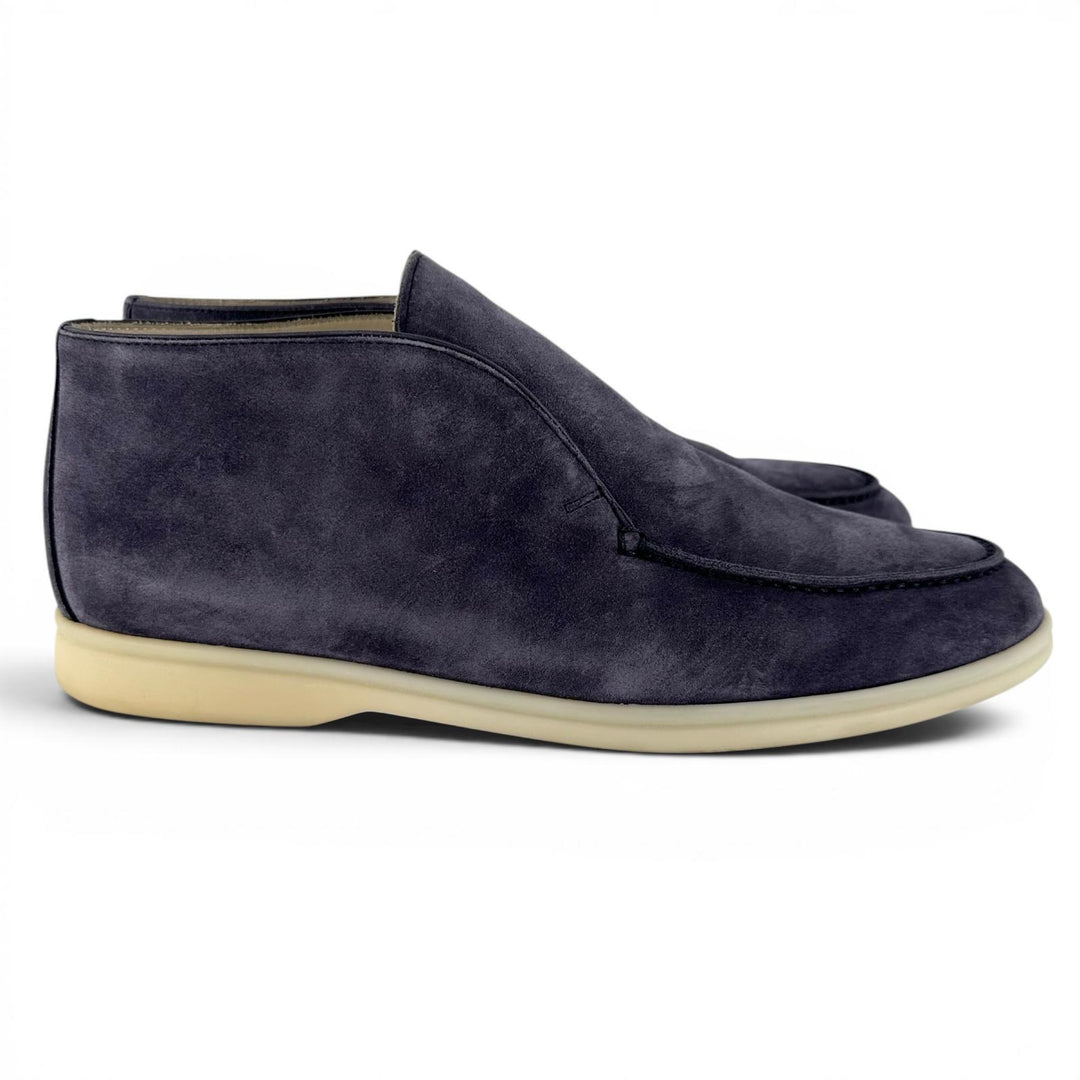 Excellent Loro Piana Ankle boots OPEN WALK purple Suede leather mens 40.5 52628L