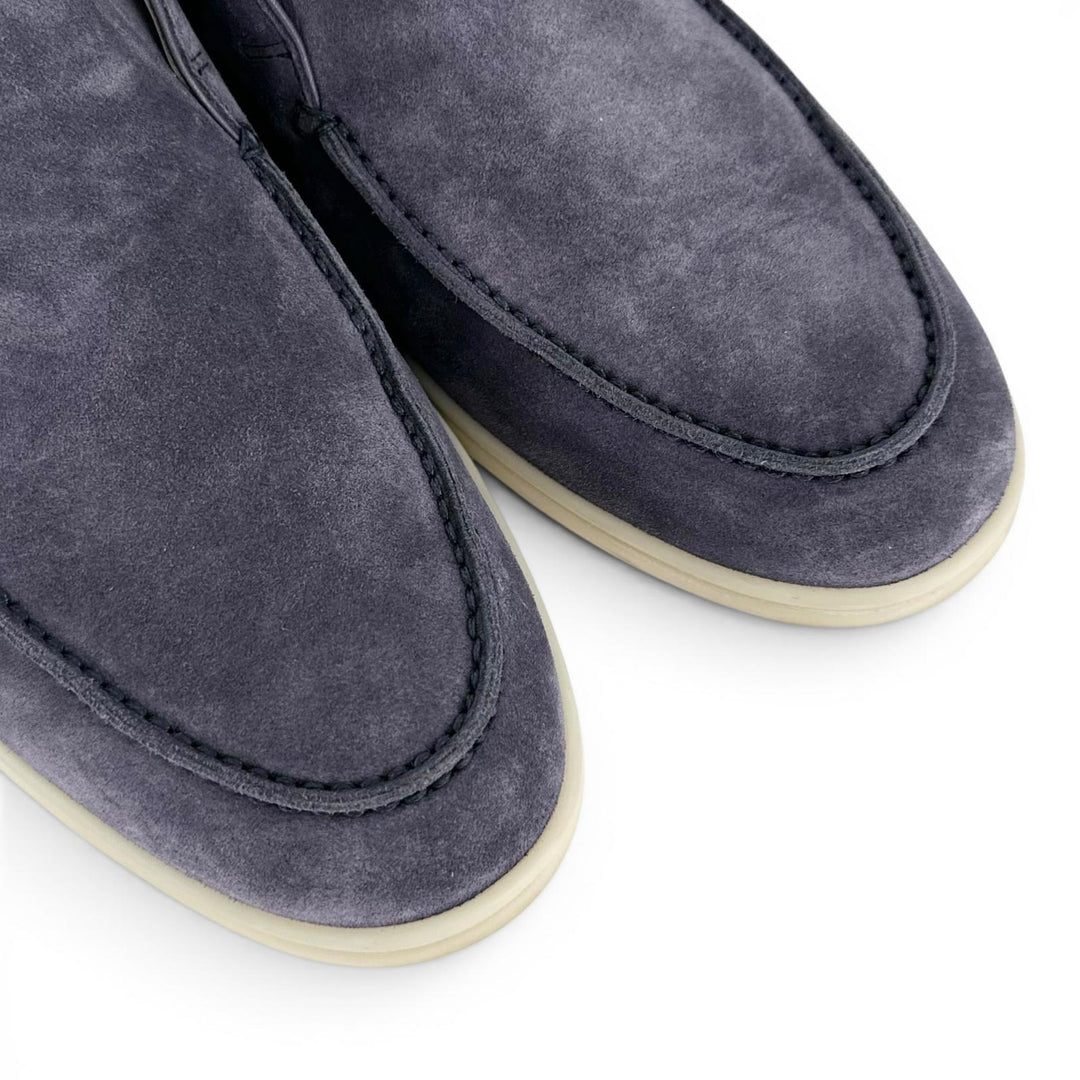 Excellent Loro Piana Ankle boots OPEN WALK purple Suede leather mens 40.5 52628L