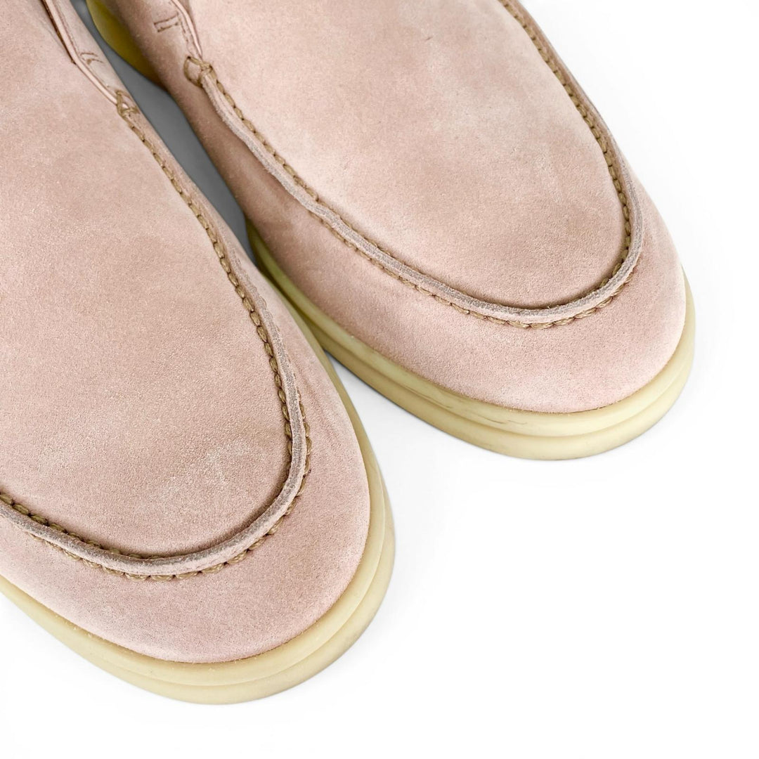 Great Loro Piana Ankle boots OPEN WALK pink Suede leather mens 40.5 52771L