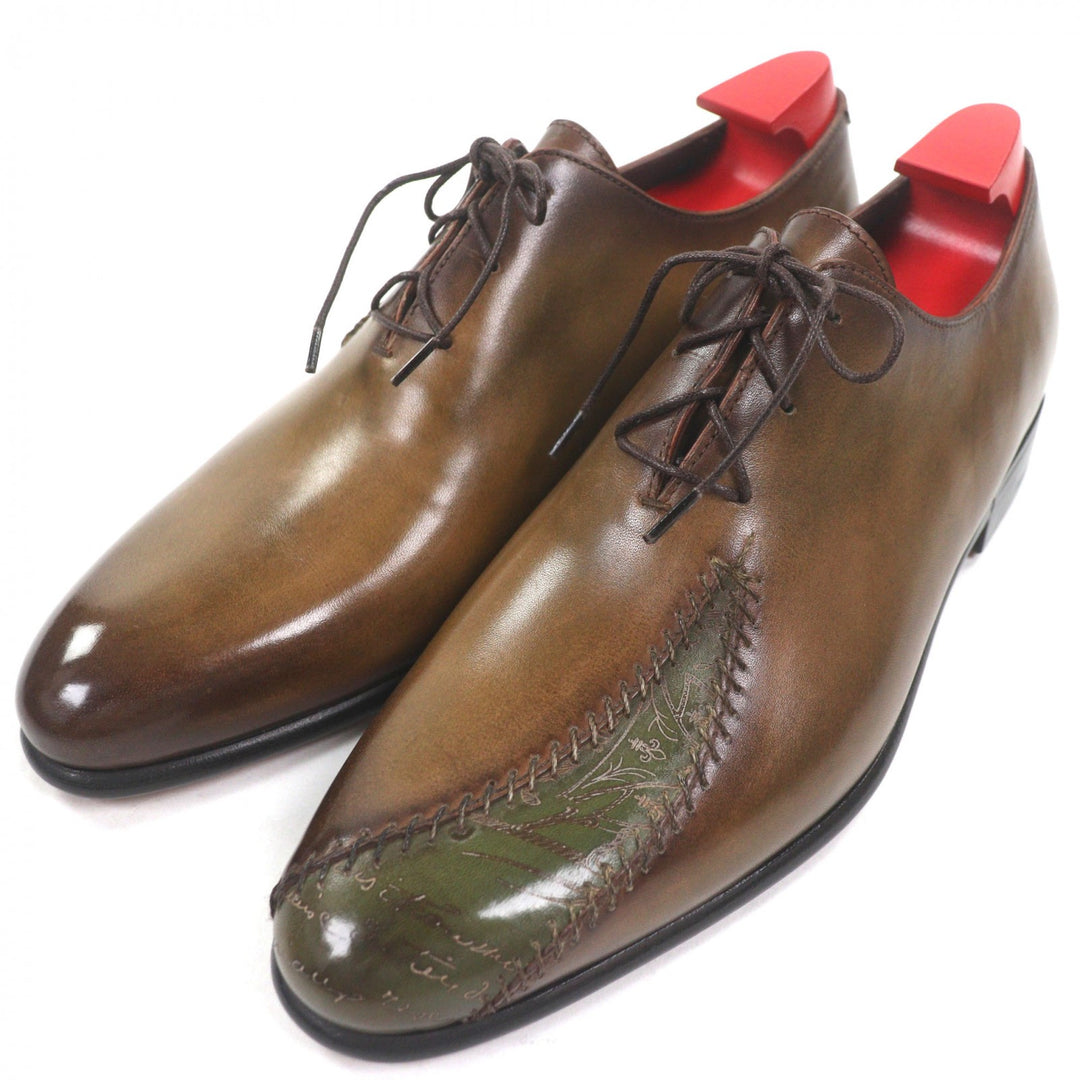 Pristine BERLUTI Leather shoes Lapierre Prisse khaki leather mens 6.5