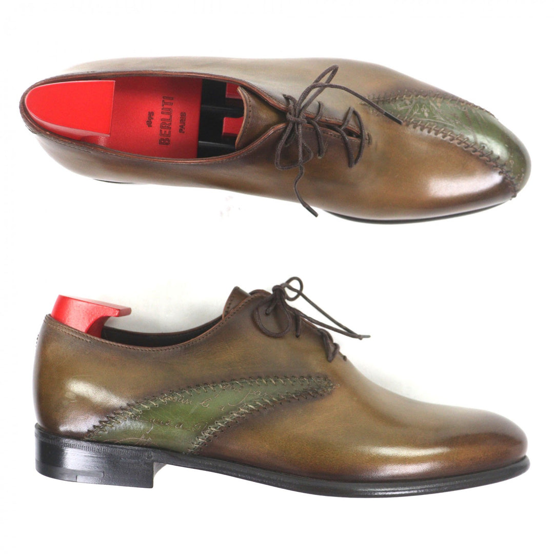Pristine BERLUTI Leather shoes Lapierre Prisse khaki leather mens 6.5