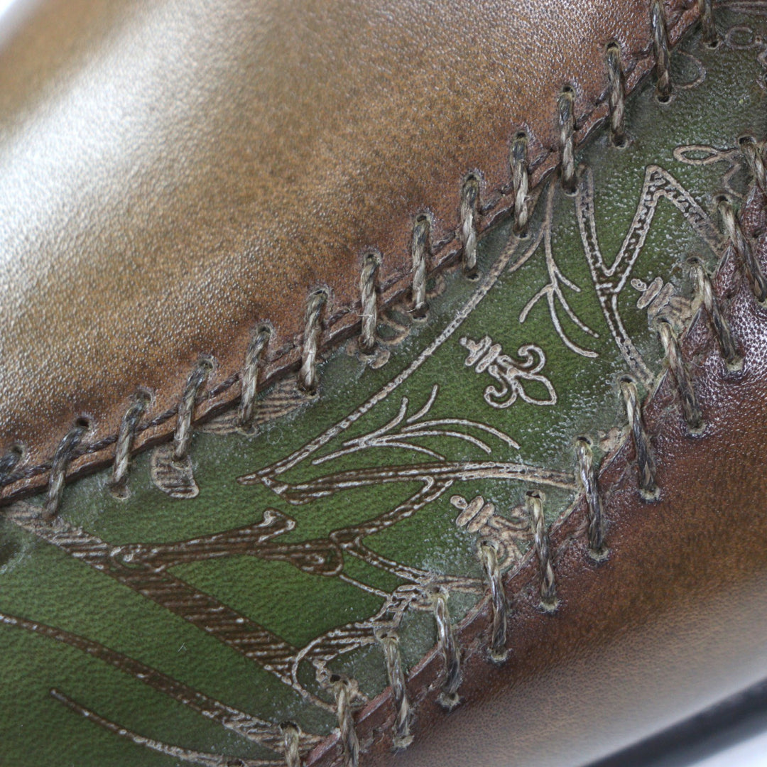 Pristine BERLUTI Leather shoes Lapierre Prisse khaki leather mens 6.5