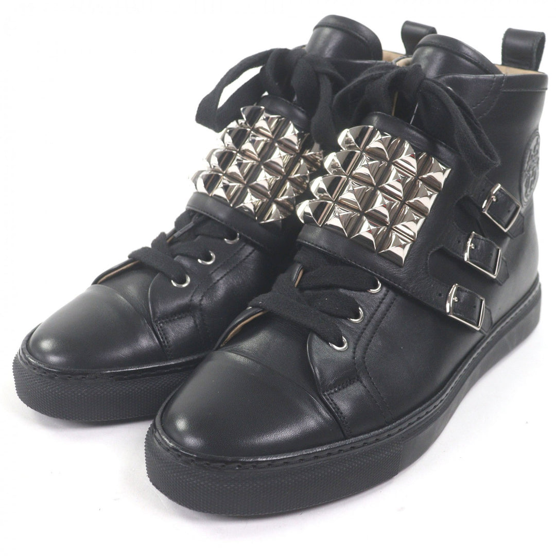 Great HERMES High cut sneakers Lenox Collier de Sian black leather mens 40