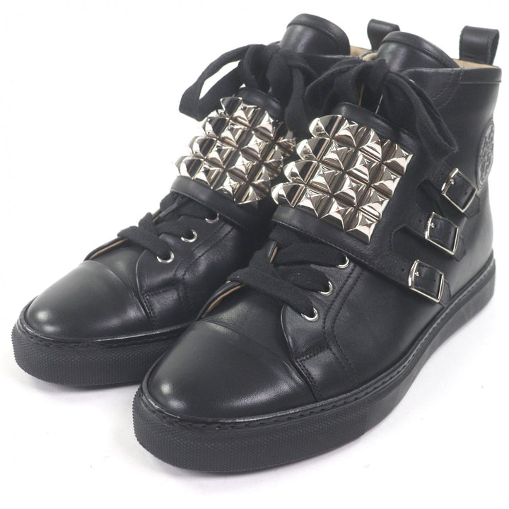 Great HERMES High cut sneakers Lenox Collier de Sian black leather mens 40