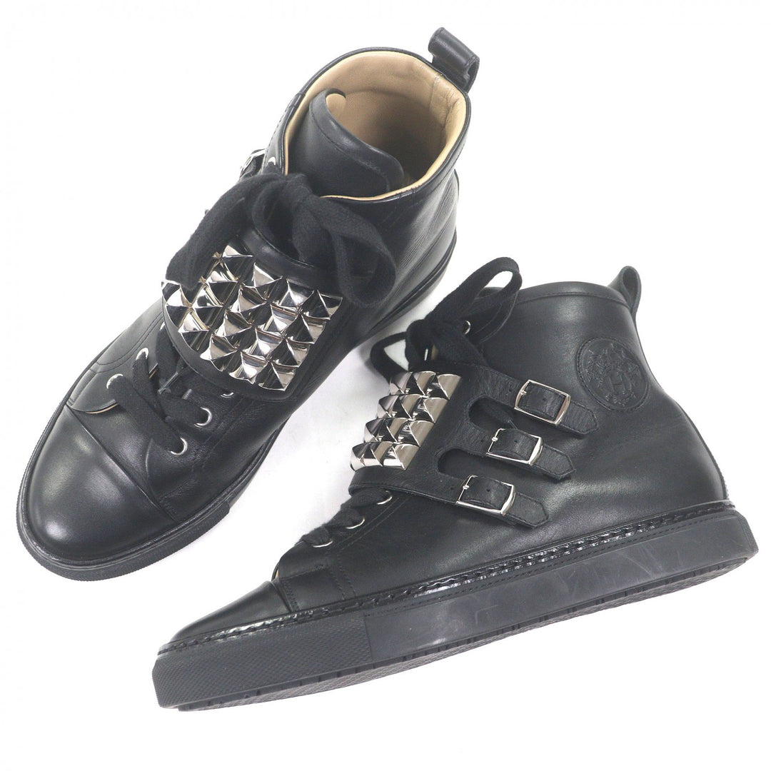 Great HERMES High cut sneakers Lenox Collier de Sian black leather mens 40