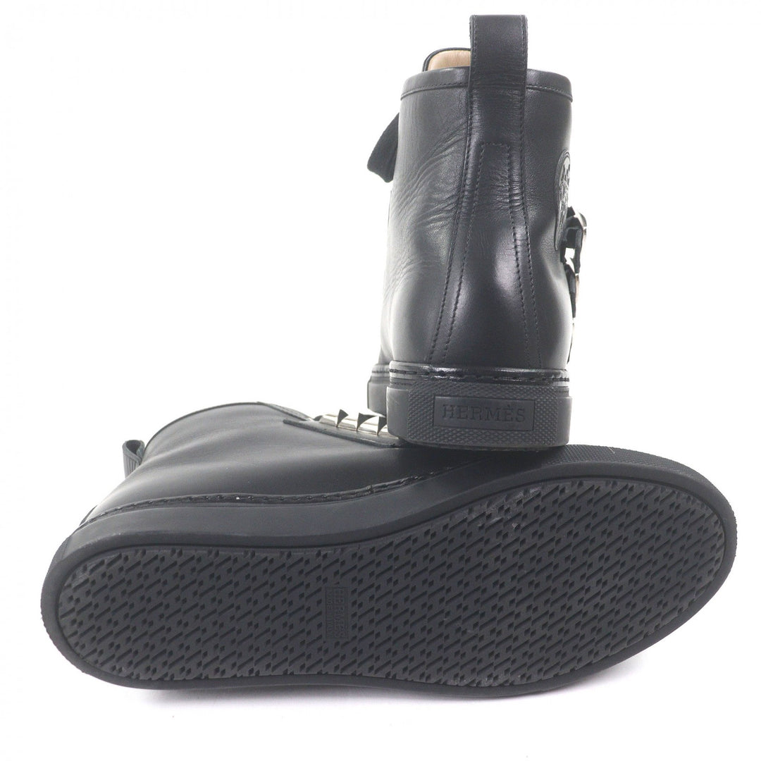 Great HERMES High cut sneakers Lenox Collier de Sian black leather mens 40