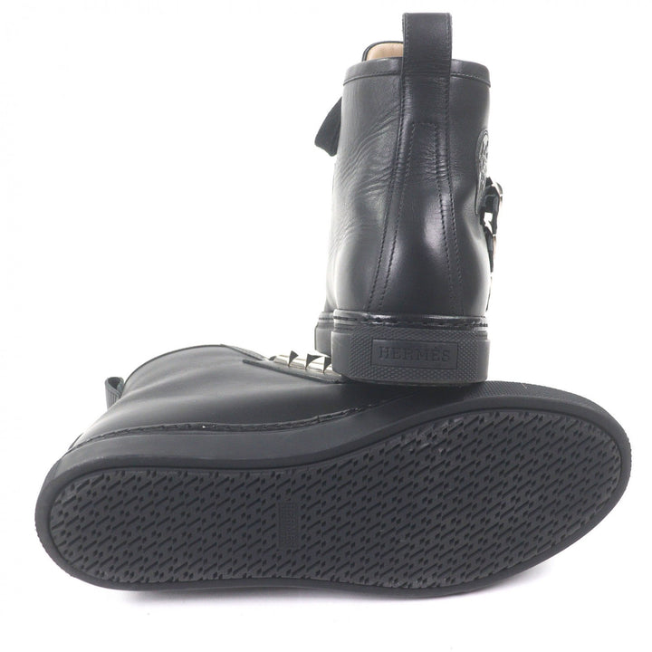 Great HERMES High cut sneakers Lenox Collier de Sian black leather mens 40