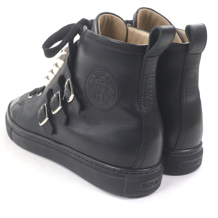 Great HERMES High cut sneakers Lenox Collier de Sian black leather mens 40