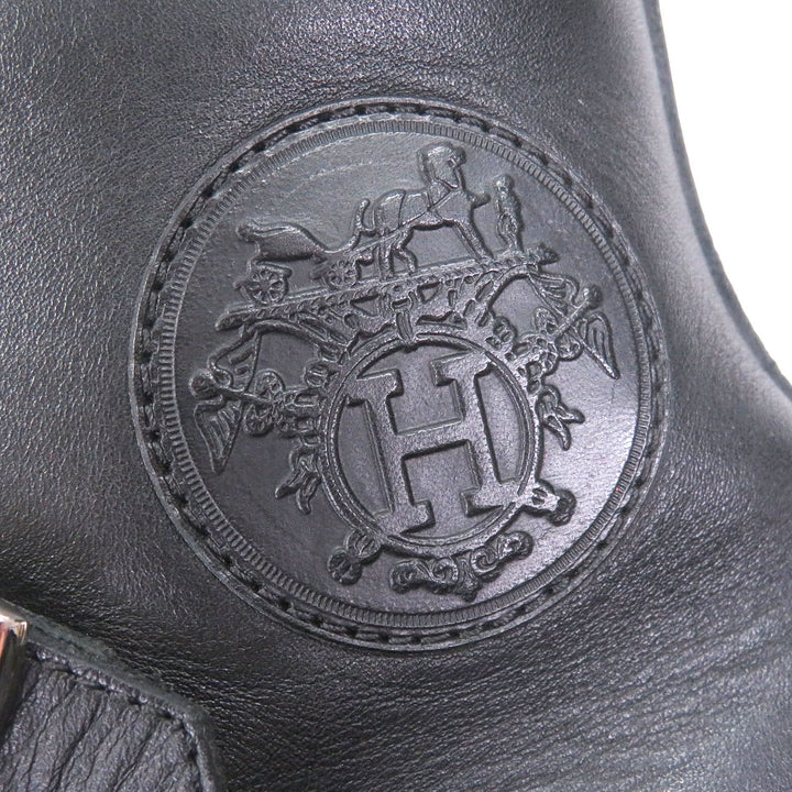 Great HERMES High cut sneakers Lenox Collier de Sian black leather mens 40