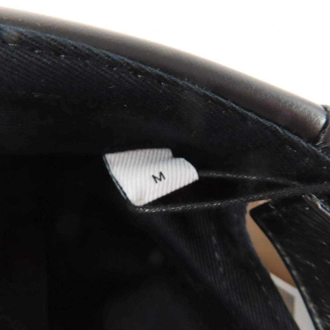 Pristine BURBERRY cap Layered design crown lambskin leather black M 8054365