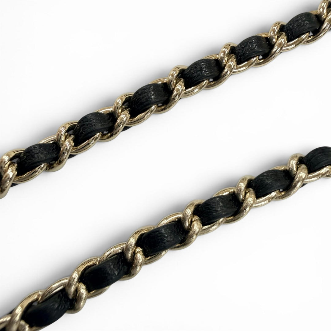 Excellent CHANEL Necklace Matelassé bag motif COCO Mark Chain Ivory Women B23C
