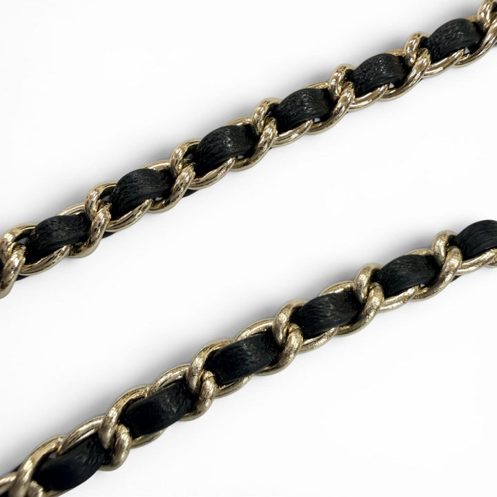 Excellent CHANEL Necklace Matelassé bag motif COCO Mark Chain Ivory Women B23C