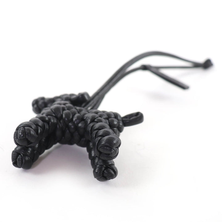 Excellent BOTTEGAVENETA Bag charm INTRECCIATO Leather Dog Charm black 807068