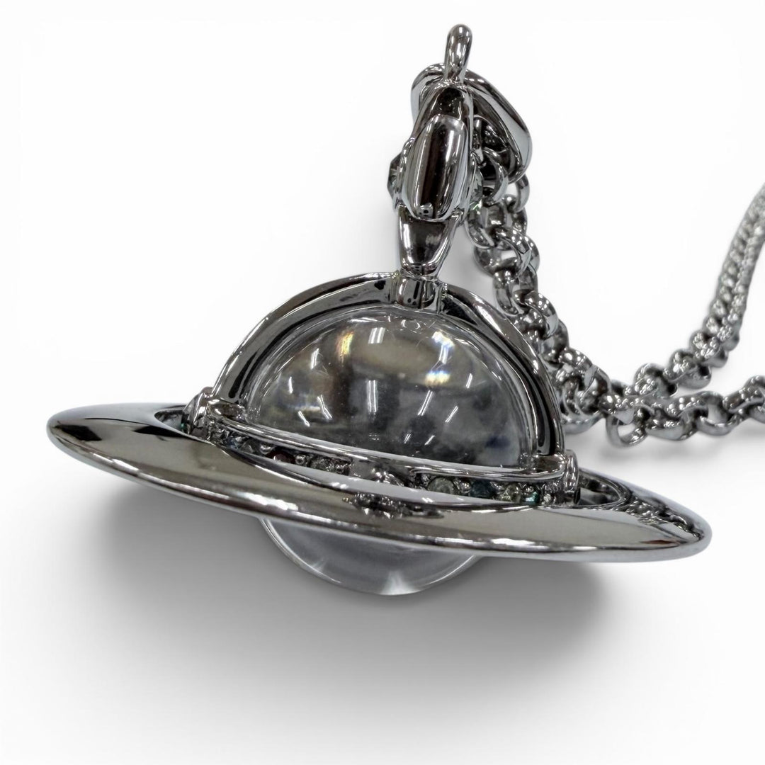 Excellent Vivienne Westwood Necklace New Small Orb Rhinestone Cancer metallic