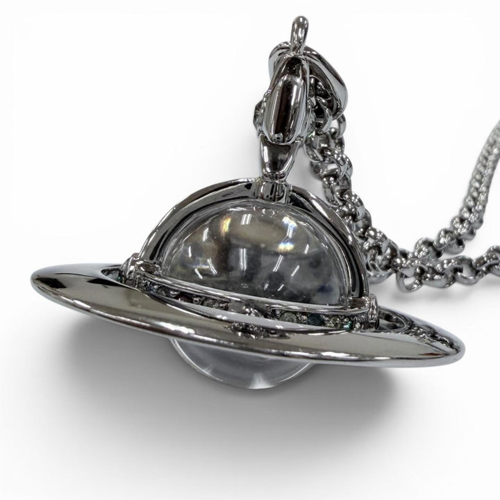 Excellent Vivienne Westwood Necklace New Small Orb Rhinestone Cancer metallic