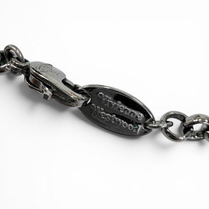Excellent Vivienne Westwood Necklace New Small Orb Rhinestone Cancer metallic