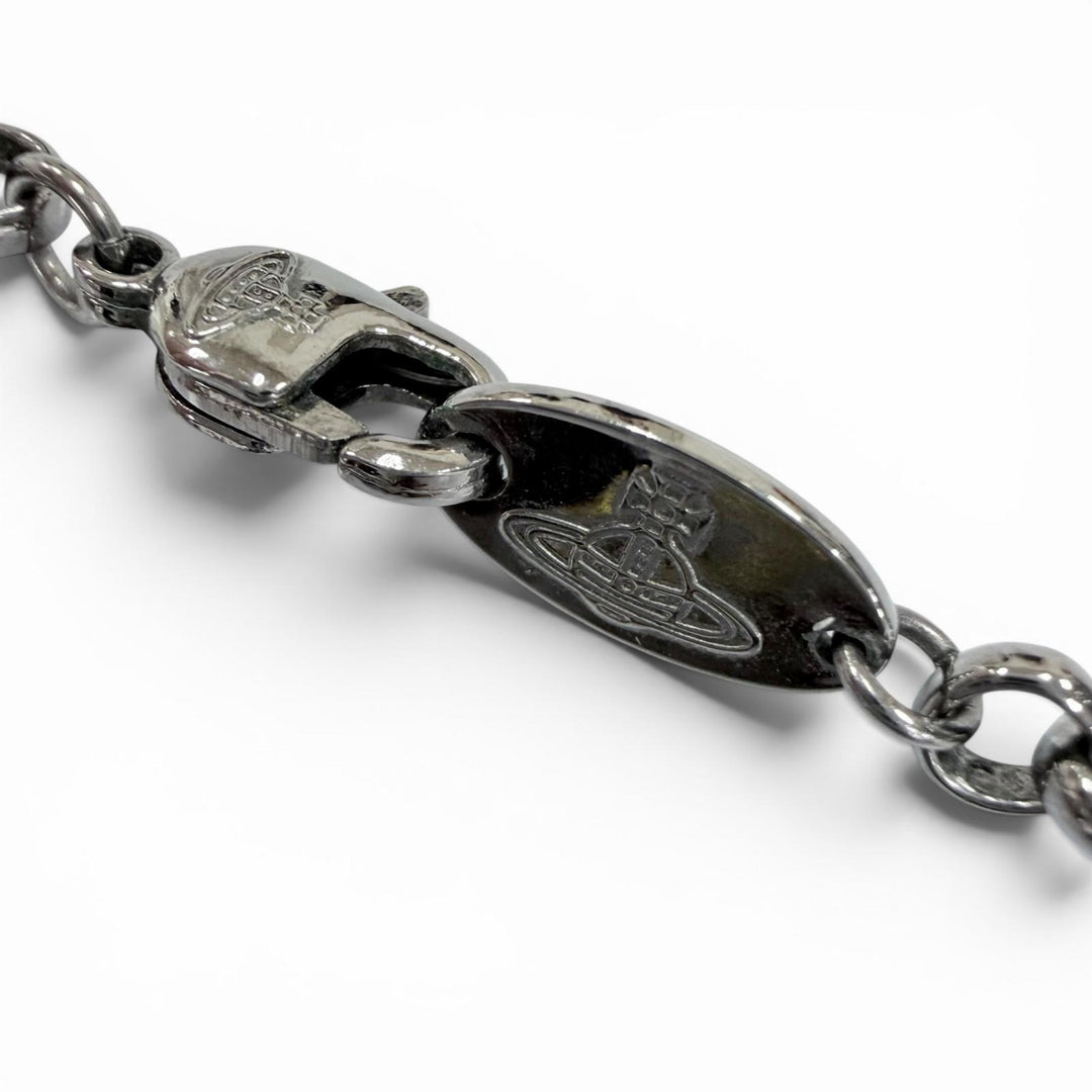 Excellent Vivienne Westwood Necklace New Small Orb Rhinestone Cancer metallic