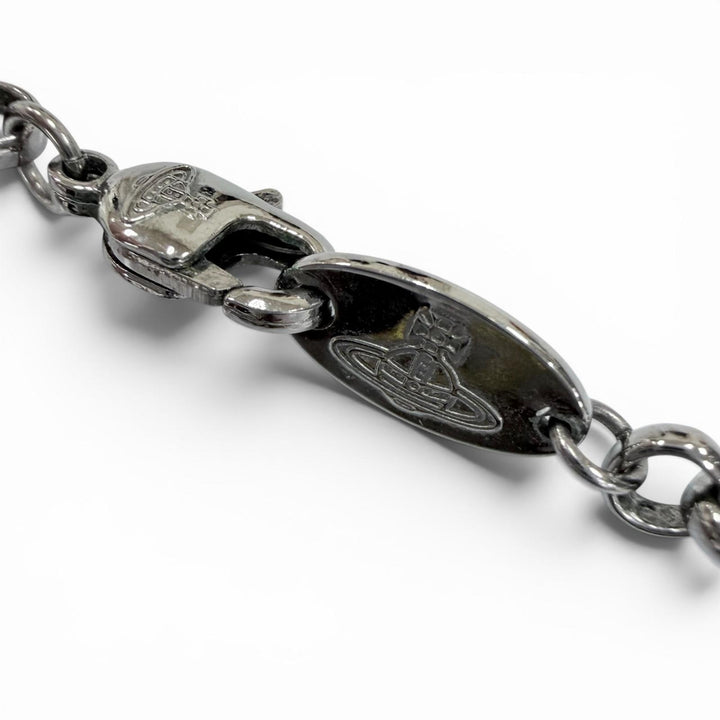 Excellent Vivienne Westwood Necklace New Small Orb Rhinestone Cancer metallic