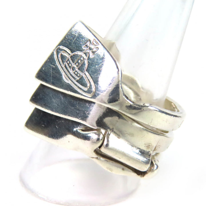 Great Vivienne Westwood Ring Knuckle Duster Ring Orb JSB Engraving Silver 925