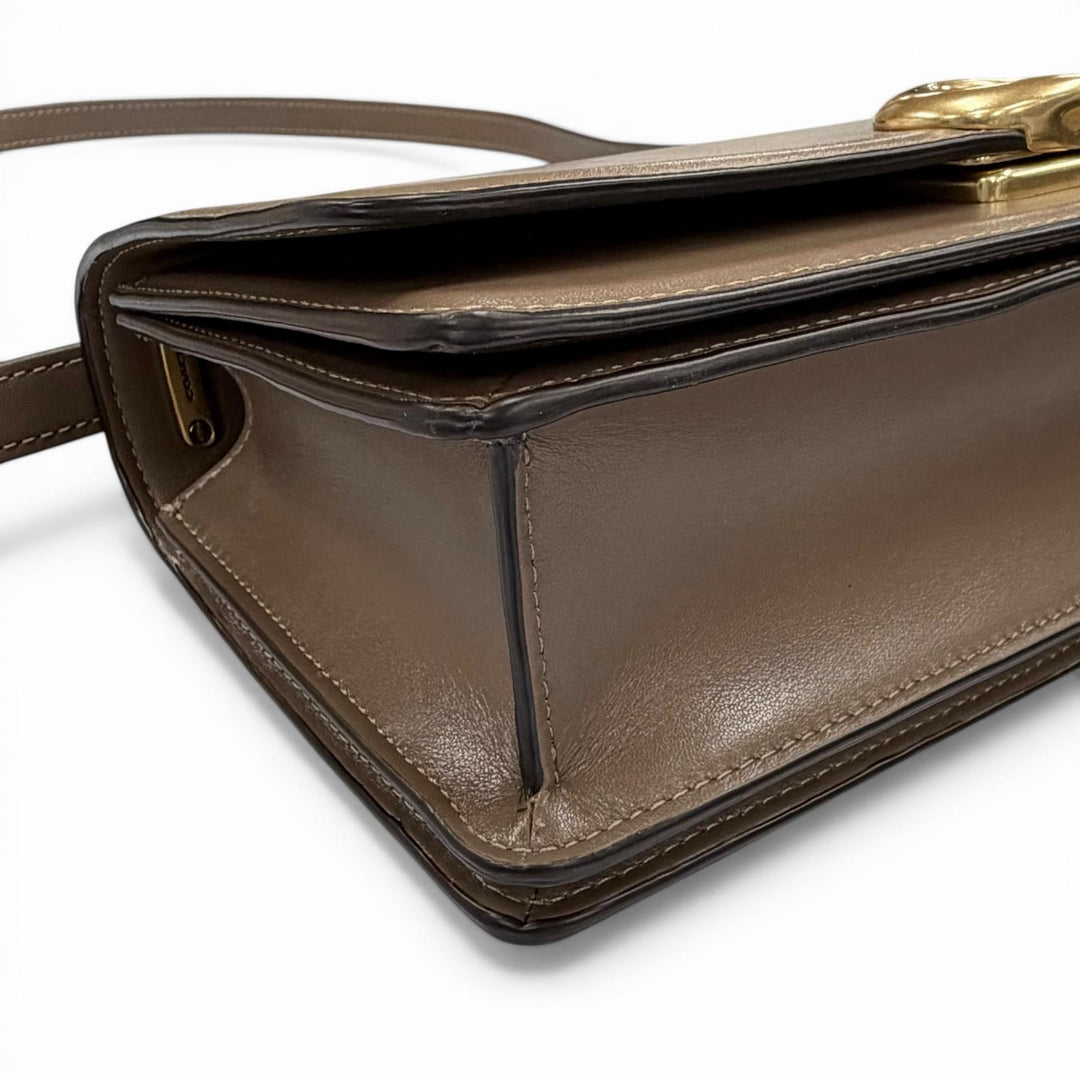 Excellent COACH Shoulder Bag Bandit Brown leather Women CC416