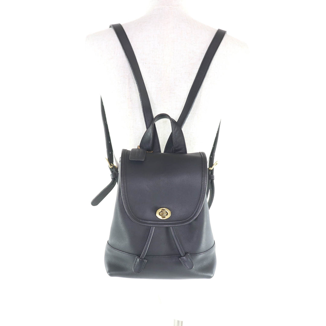 Excellent COACH Backpack Â· Daypack Old coach black Glove leather Women 9960