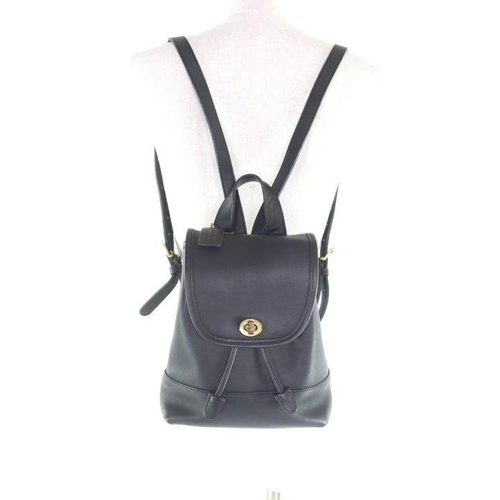 Excellent COACH Backpack Â· Daypack Old coach black Glove leather Women 9960