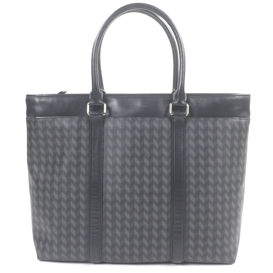Great COACH Briefcase All-over print 2-way shoulder bag black leather