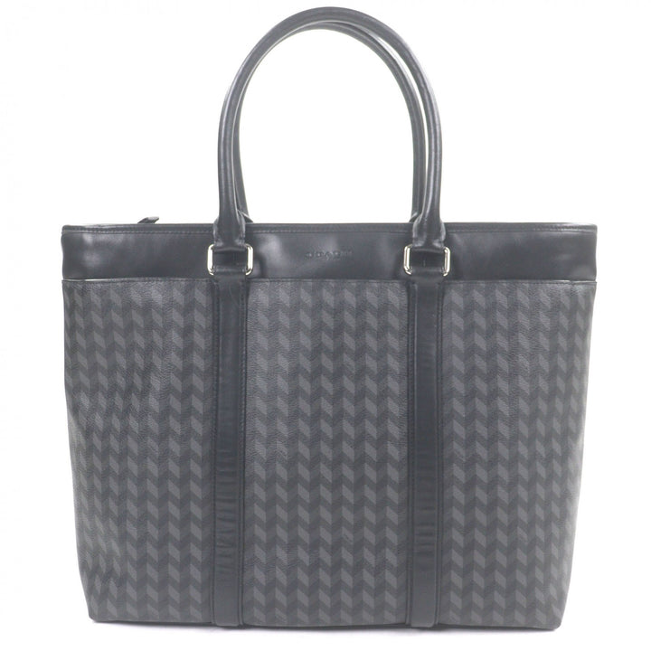Great COACH Briefcase All-over print 2-way shoulder bag black leather