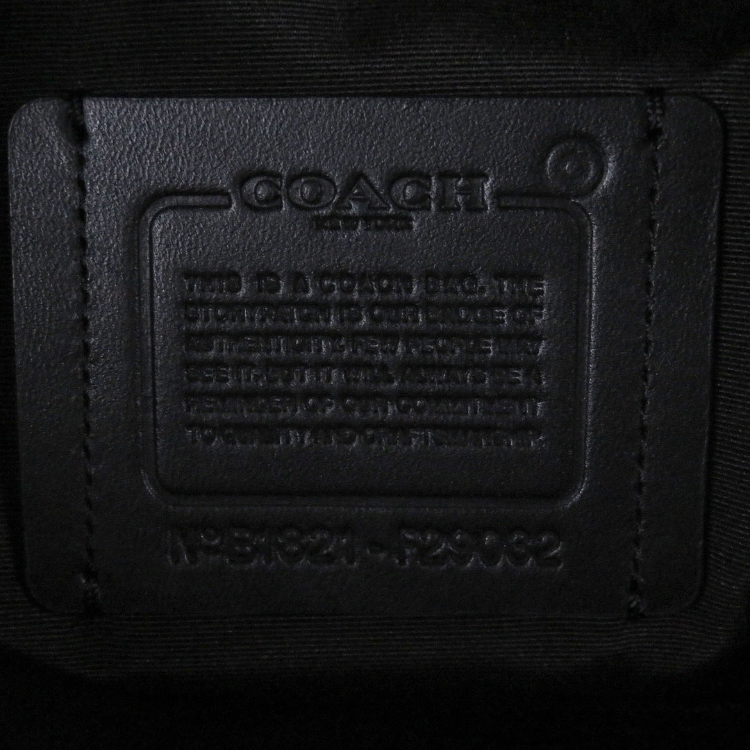 Great COACH Briefcase All-over print 2-way shoulder bag black leather