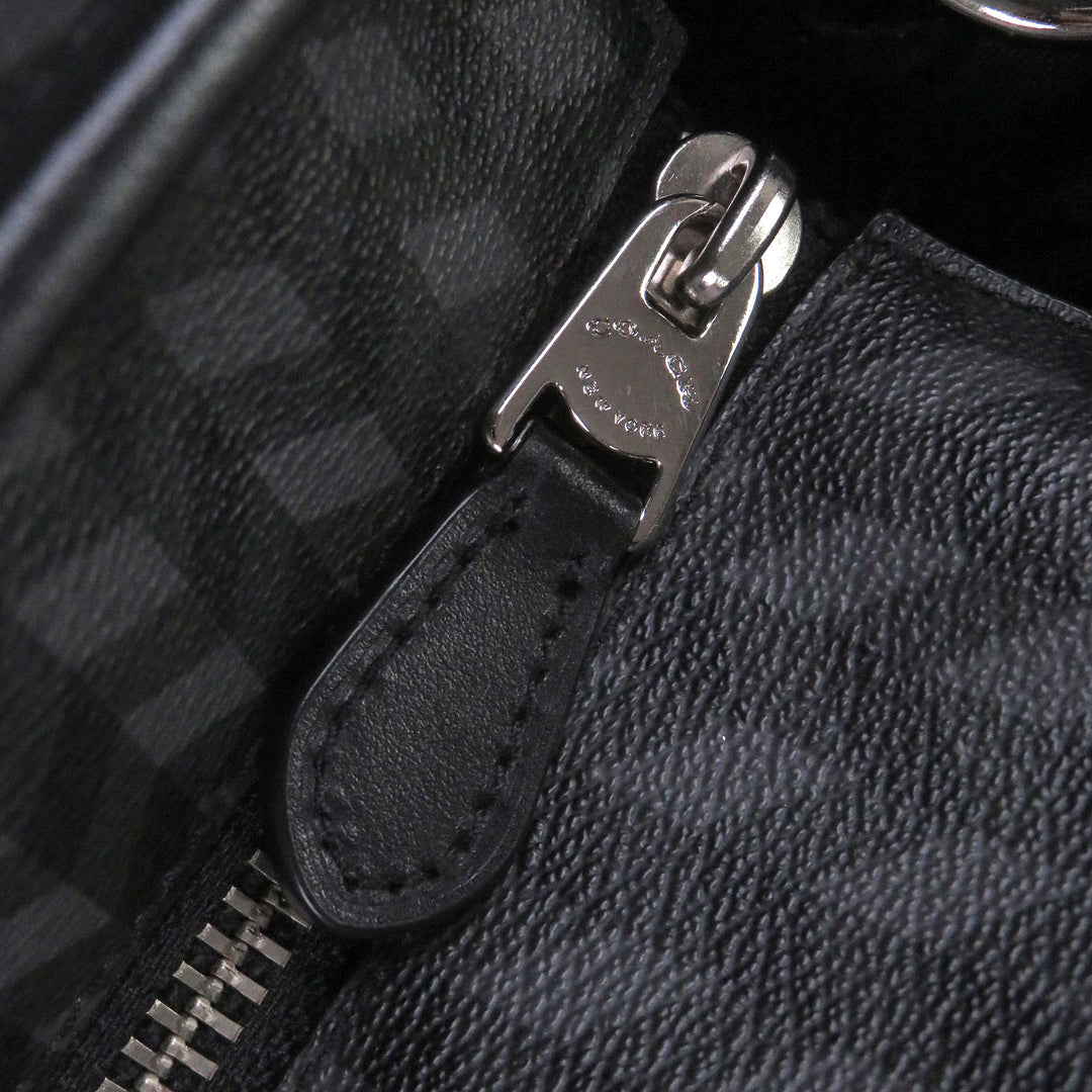 Great COACH Briefcase All-over print 2-way shoulder bag black leather
