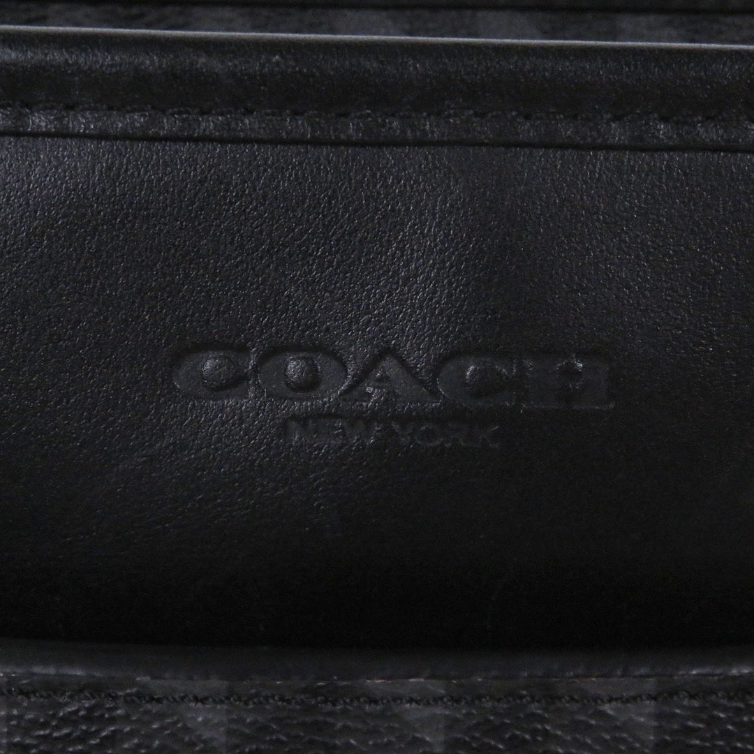 Great COACH Briefcase All-over print 2-way shoulder bag black leather